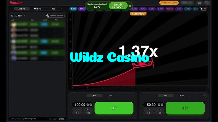 Wildz Casino casino presented on mobile device in Pakistan with slots and live games